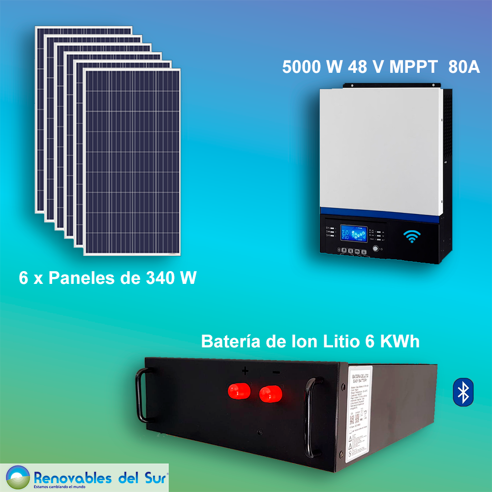 Kit Solar 5000W uso diario Renovables del Sur