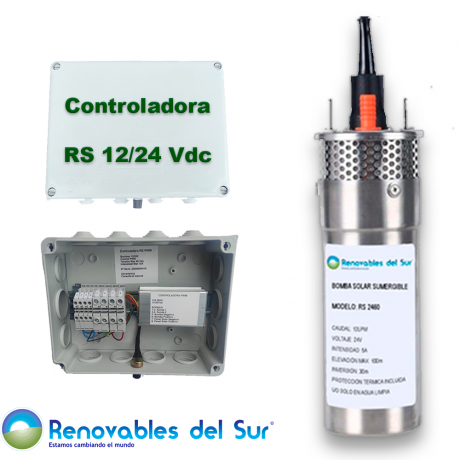 Kit  bombeo solar RS con la bomba 2460 y la controladora RS PWM - Renovables del Sur