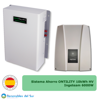 Ontility saving system with Ontility EBHV battery storage and Ingeteam 6000W inverter. - Renovables del Sur