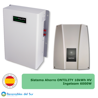 Sistema de ahorro Ontility con almacenamiento batería Ontility EBHV e inversor Ingeteam de 6000W - Renovables del Sur