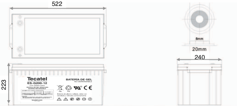 Bateria GEL 12V 250Ah